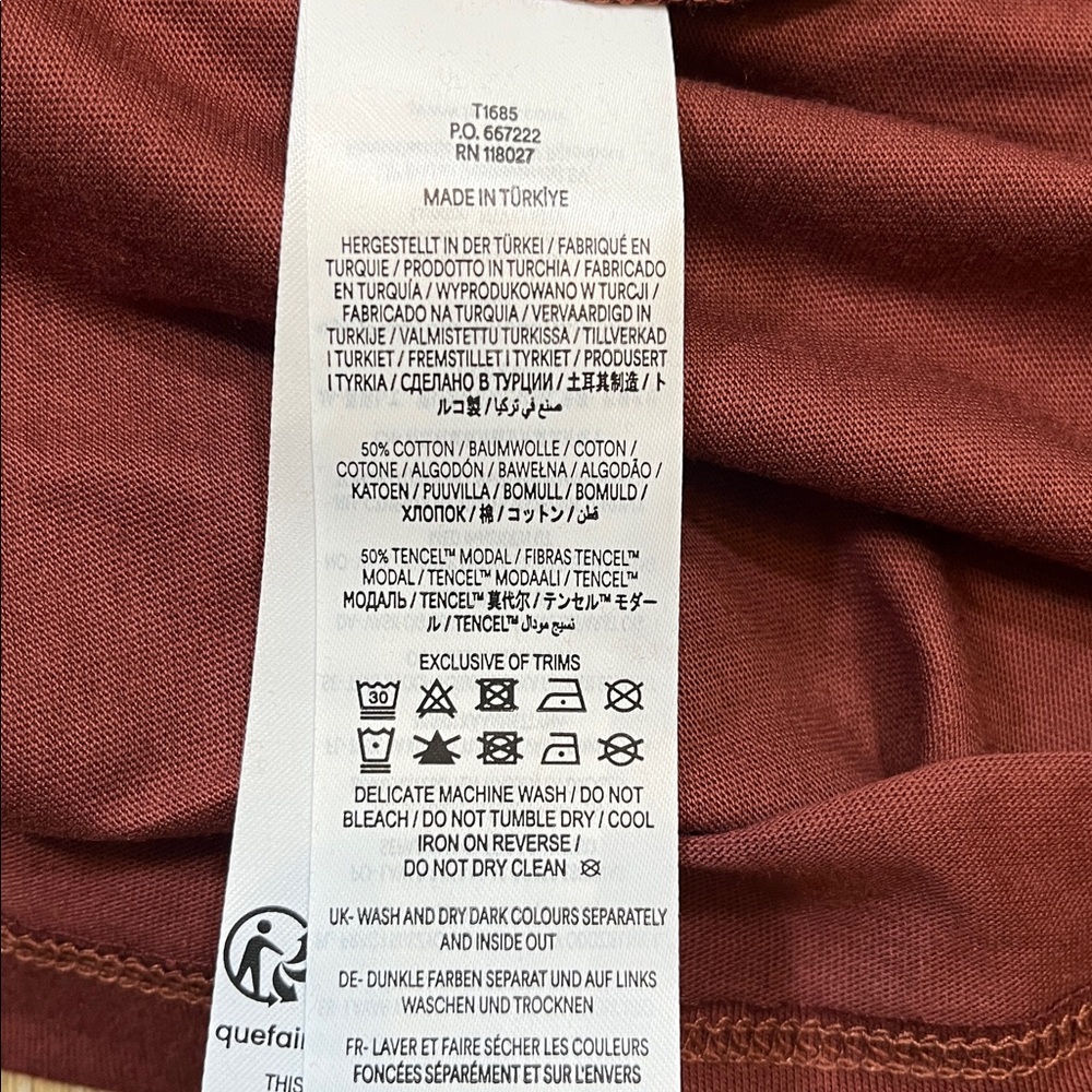 NEW Boden Supersoft Frill Detail T-Shirt Roasted Brown Cotton Short Sleeve Top - Picture 11 of 11